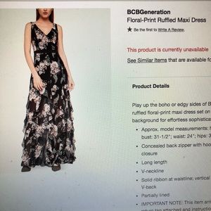 BCBGeneration Floral maxi dress size 4